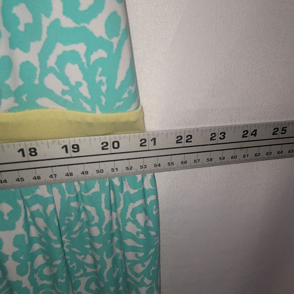 Ruby Rd Woman Sleeveless Mint Green Geometric Maxi Dress Beaded V-Neck Plus 1X - Picture 4 of 8